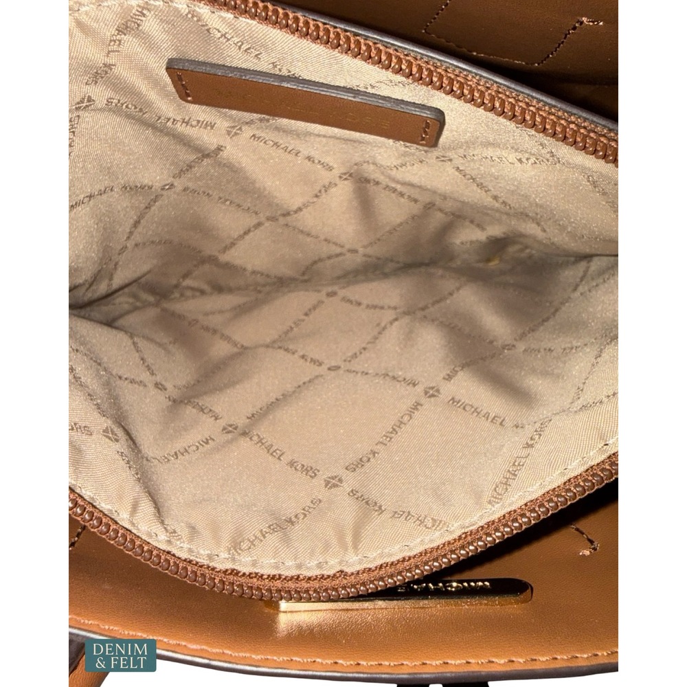 Michael Kors Maple Small Satchel Zebra Print Brown Multi Crossbody Bag Pink - Picture 10 of 15